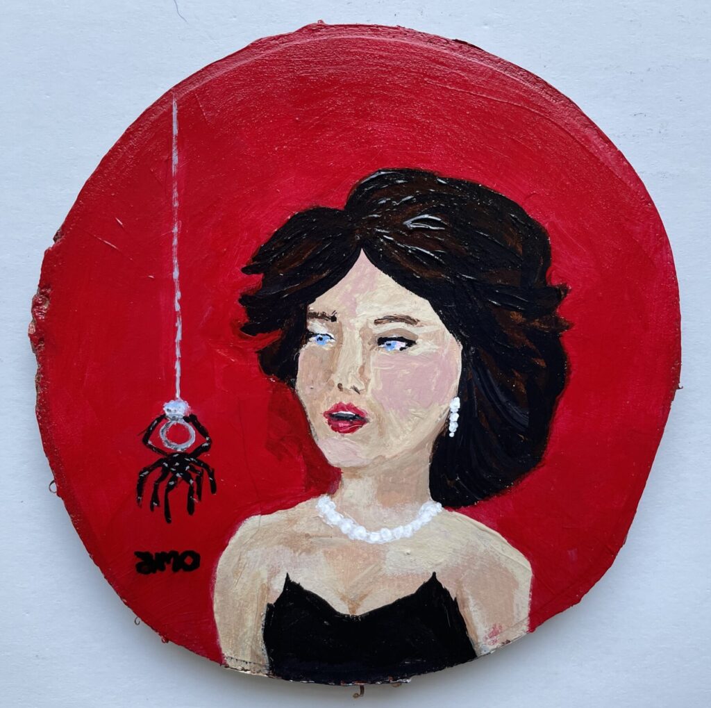 Cute Spider Alicia Olink Art Painting Acrylic on wood