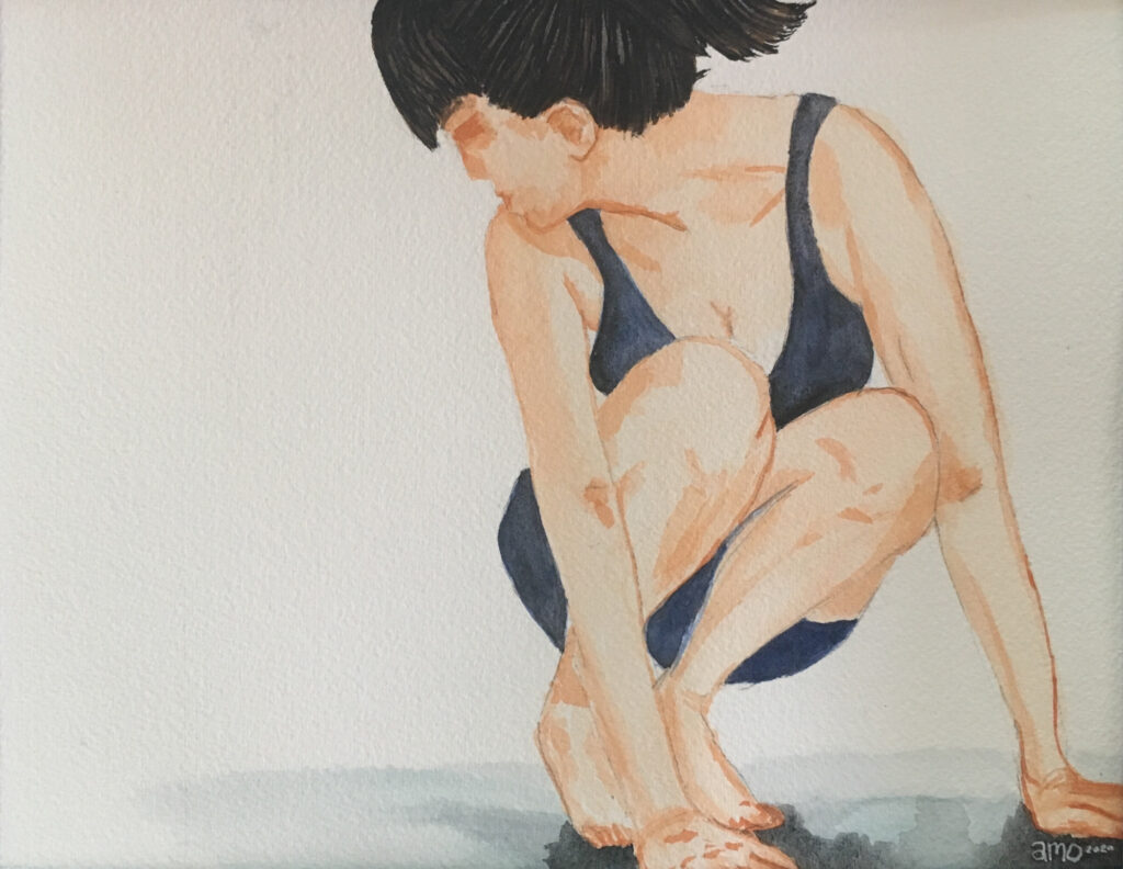 Shop Art Painting Look Back Alicia Olink Watercolor on Paper