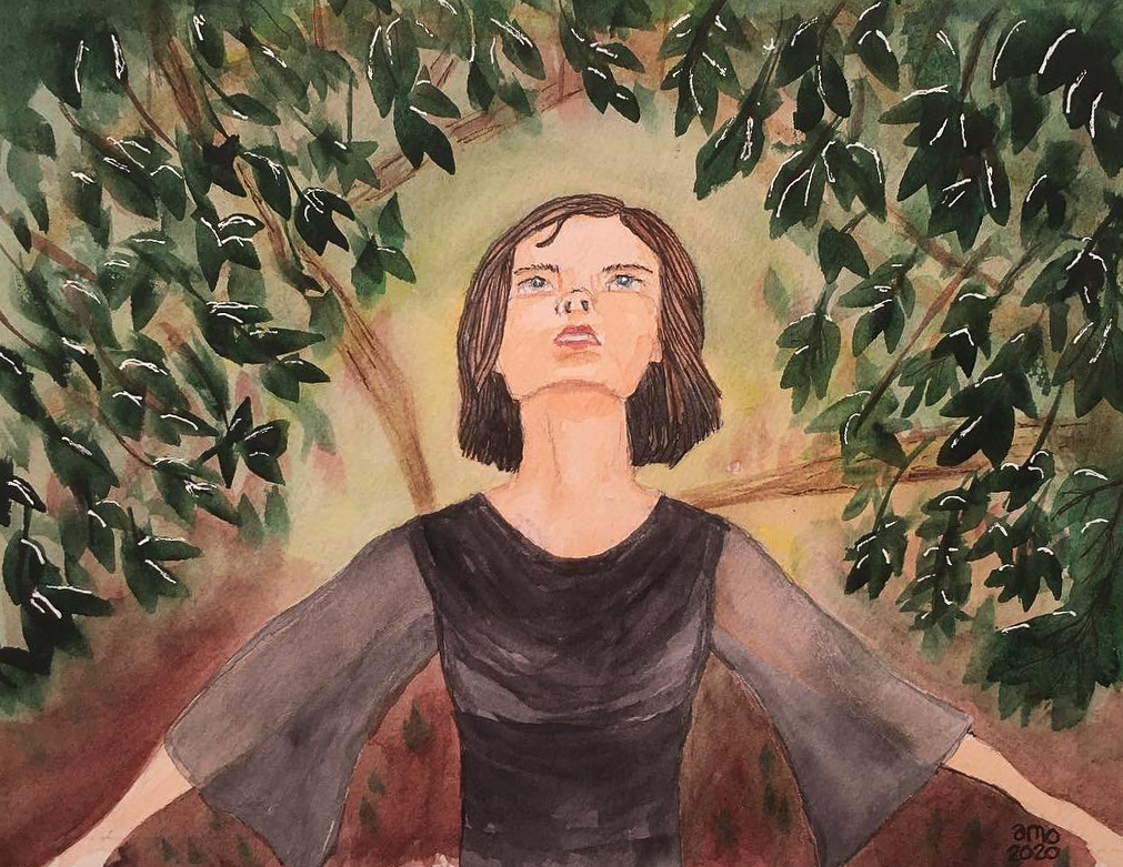 Shop Art Painting Thinking on the Path Alicia Olink Watercolor on Paper